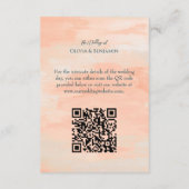 部族の水カラーフローラ牛スカル結婚のQRコード エンクロージャーカード (裏面)