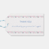 部族の水色の矢印の羽リボン ギフトタグ (裏面横)