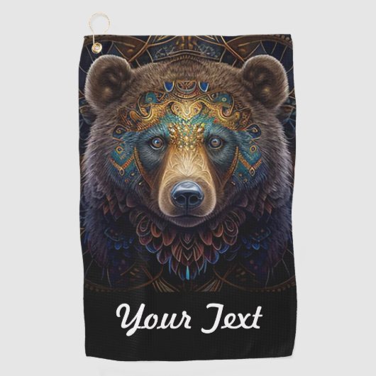部族の熊 ゴルフタオル (正面)