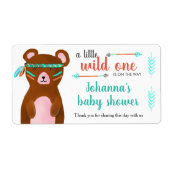 部族の熊 | Wild One Baby Shower ラベル (正面)