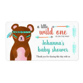 部族の熊 | Wild One Baby Shower ラベル