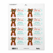 部族の熊 | Wild One Baby Shower ラベル (フルシート)
