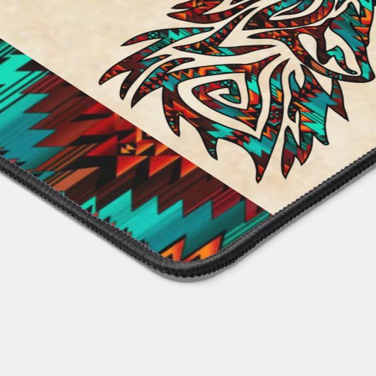 部族の狼が月で吠える デスクマット (コーナー)