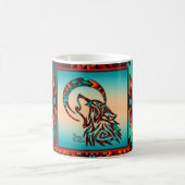 部族の狼が月のコーヒーマグでハウリング コーヒーマグカップ (中央)