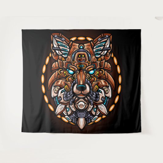 部族の狼 タペストリー (正面(横))