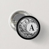 部族の狼 - モノグラム シェード 缶バッジ (正面&裏面)
