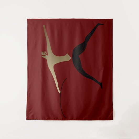 部族の男 – 古代アフリカの芸術戦士 タペストリー (正面)