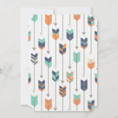 部族の矢と羽の誕生日パーティー青緑 招待状 (裏面)