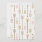 部族の矢のベビーシャワー ブラッシュピンクとタン 招待状 (裏面)