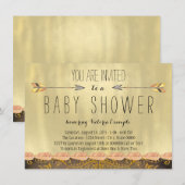 部族の矢の少年ベビーシャワー 招待状 (正面/裏面)