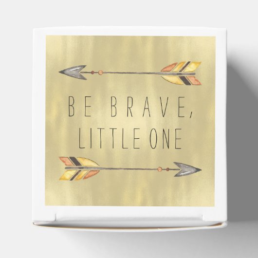 部族の矢は勇敢な赤ちゃんシャワー フェイバーボックス (上部)