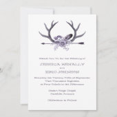 部族の矢印と〔雄ジカの〕枝角紫 招待状 (正面)