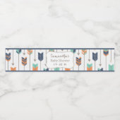 部族の矢印ベビーシャワーまたは誕生日ブルーグリーン ペットボトルラベル (シングルラベル)