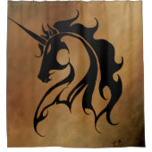 部族の石のユニコーン シャワーカーテン (正面)