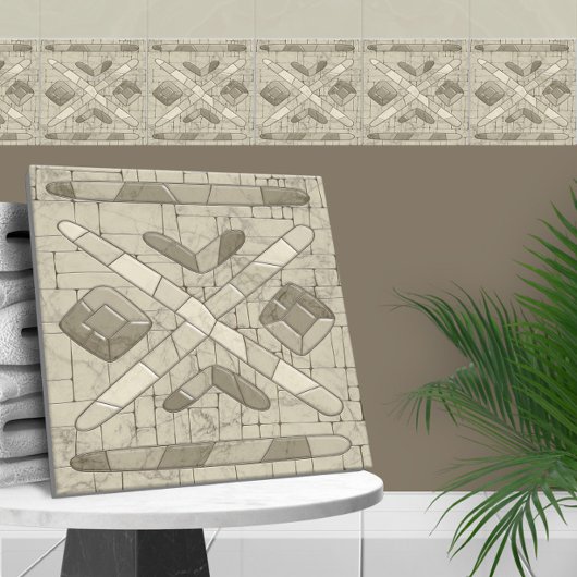 部族の砂モザイクアート タイル