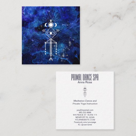 *~*部族の神聖な天体シャーマンアステカ スクエア名刺 (正面/裏面)