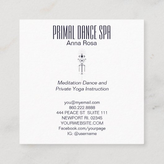 *~*部族の神聖な天体シャーマンアステカ スクエア名刺 (裏面)