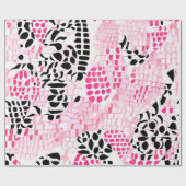 部族の精神:ピンク、黒、白 ラッピングペーパー (フラット)