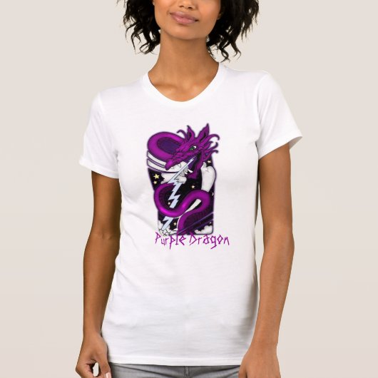 部族の紫色のドラゴンの女性男性ティーンの女の子のシャツ Tシャツ (正面)