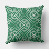 部族の緑のジオメトリのネストされた循環パターン クッション (裏面)