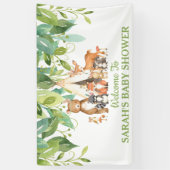 部族の緑の森林の動物が歓迎の背景 横断幕 (縦)