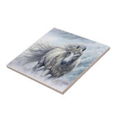 部族の美しい白馬 タイル (側面)