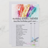 部族の羽の誕生日は常に、またはゲームしない (正面/裏面)