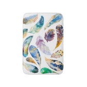 部族の羽カラフル水の色イラストレーション バスマット (正面縦)