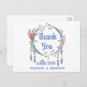 部族の羽毛ブルーボー結婚ホの感謝 ポストカード (正面/裏面)