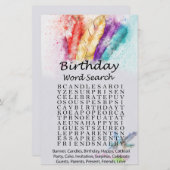 部族の羽誕生日の単語検索ゲーム (正面/裏面)