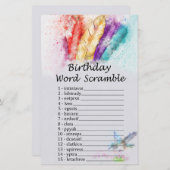 部族の羽誕生日単語スクランブルゲーム (正面/裏面)