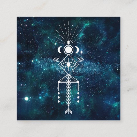 *~*部族の聖なる天の宇宙アステカシャーマン スクエア名刺 (正面)