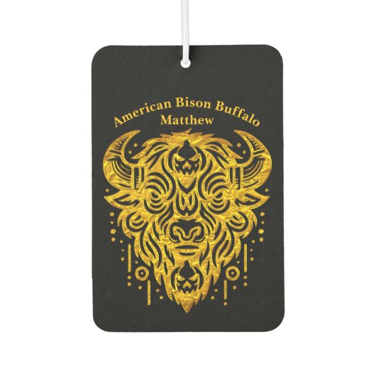 部族の要素を持つ複雑なバイソンデザイン カーエアーフレッシュナー (正面)