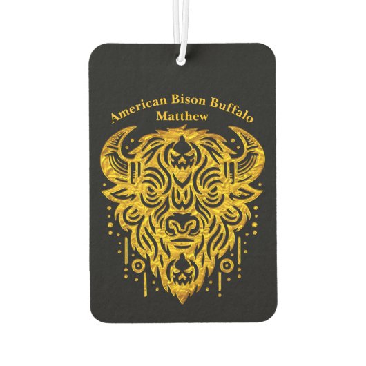 部族の要素を持つ複雑なバイソンデザイン カーエアーフレッシュナー (裏面)