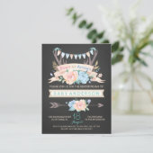 部族の角チョークボード性別発表招待状 招待状 (スタンド正面)