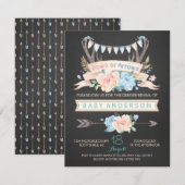 部族の角チョークボード性別発表招待状 招待状 (正面/裏面)