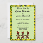 部族の豊作ダンス 黄色と緑のアブストラクト 招待状 (正面)