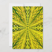 部族の豊作ダンス 黄色と緑のアブストラクト 招待状 (裏面)