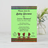 部族の赤ちゃんシャワーグリーン抽象芸術繁殖舞踊 招待状 (スタンド正面)