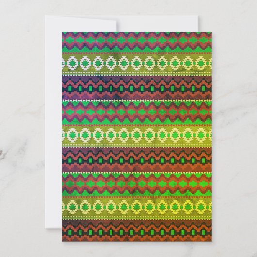 部族の赤ちゃんシャワーグリーン抽象芸術繁殖舞踊 招待状 (裏面)