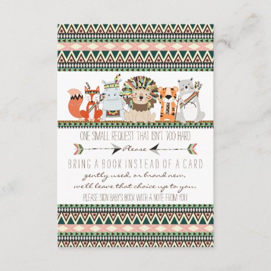 部族の赤ん坊のシャワーが本を持ってくる エンクロージャーカード (正面)