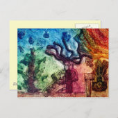 部族の踊りの男 ポストカード (正面/裏面)