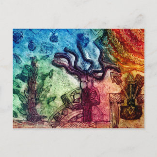 部族の踊りの男 ポストカード