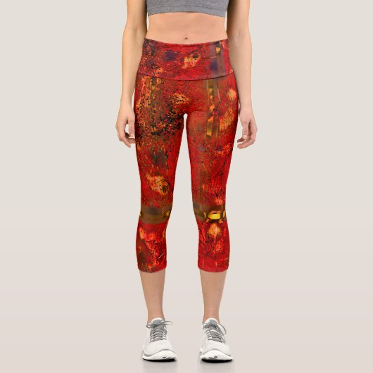 「部族の輝き」高いウェイストキャプリス カプリレギンス (正面)