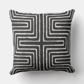 部族の迷路の泥の布パターンアフリカ クッション (裏面)