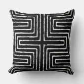 部族の迷路の泥の布パターンアフリカ クッション (正面)