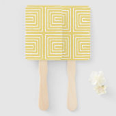 部族の迷路パンアフリカパターン泥の布 ハンドファン (正面&裏面)