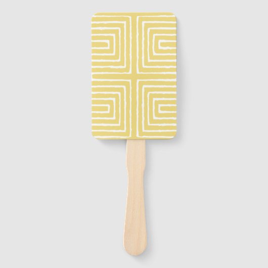 部族の迷路パンアフリカパターン泥の布 ハンドファン (正面)