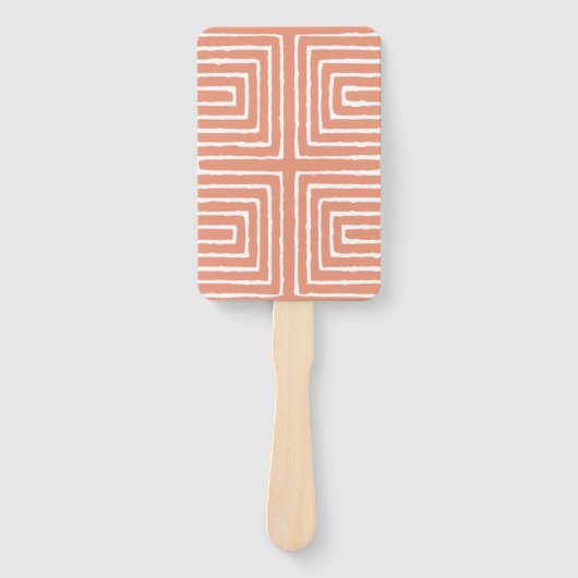 部族の迷路パンアフリカパターン泥の布 ハンドファン (正面)