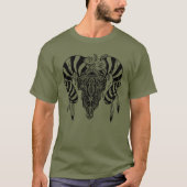 部族の雄牛のドクロ Tシャツ (正面)